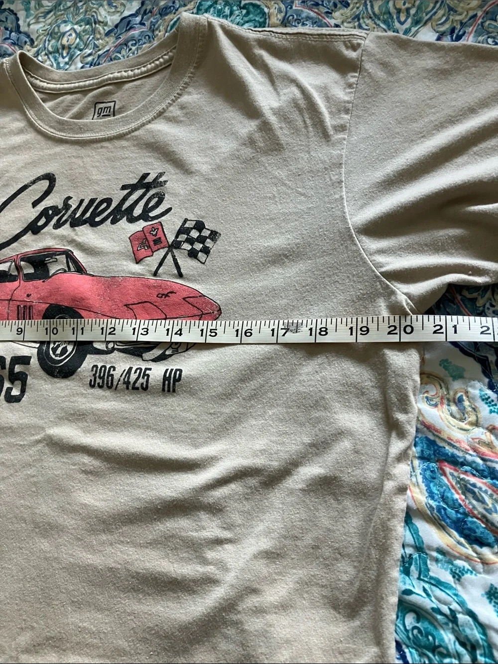 Back to school 📚Men's Tan Corvette 1965 Graphic Tee by Unknown Brand - Picture 4 of 6
